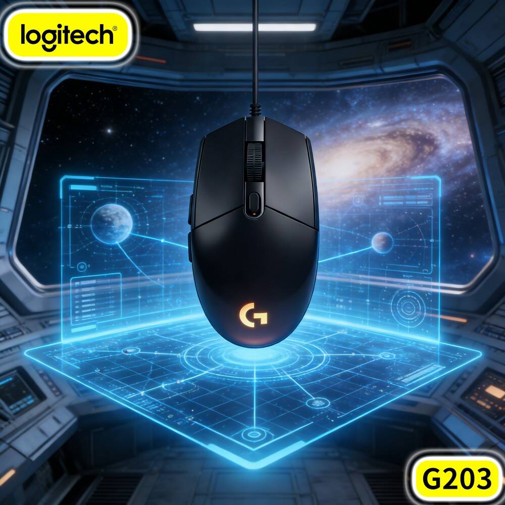 Logitech Mouse G203 - Logitech G203 Bedrade Gamingmuis Rubberen Antislipvoetjes