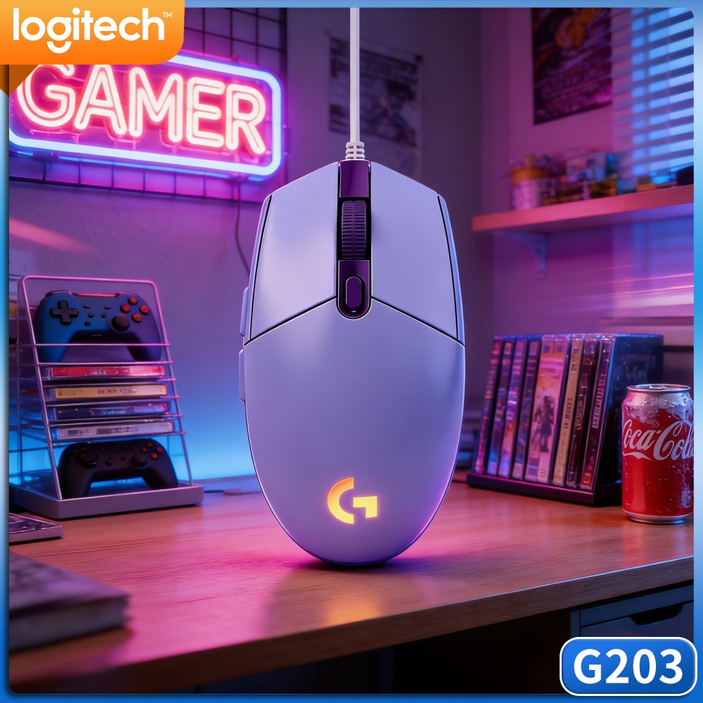 Logitech Mouse G203 - Logitech G203 Bedrade Gamingmuis Snelle Knopfeedback