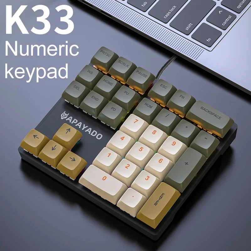 Gaming Keyboard 1 Hand - K33 Bedraad mechanisch numeriek toetsenbord met