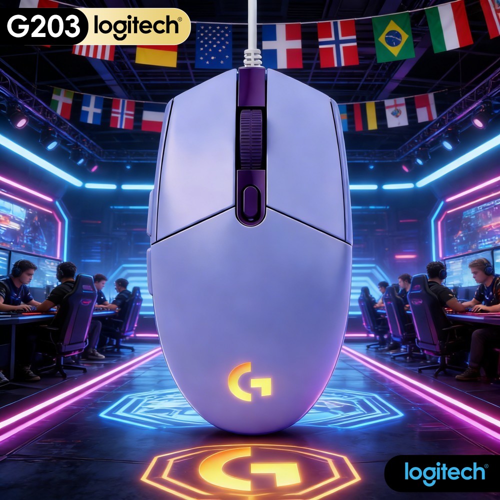 Logitech Mouse G203 - Logitech G203 Bedrade Gamingmuis Responsieve Knoppen