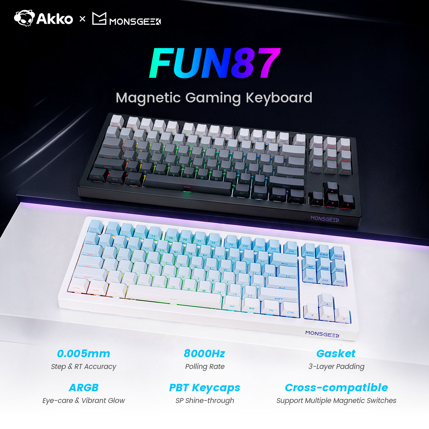 Akko x Monsgeek FUN87 HE Magne - Gaming Keyboard Tkl recensie en prijs