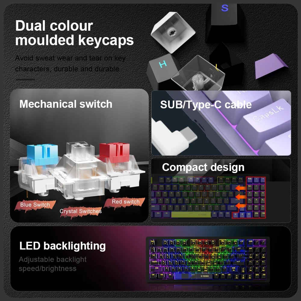 E-YOOSO Z94 Usb Mechanische Ga - Gaming Keyboard Budget recensie en prijs